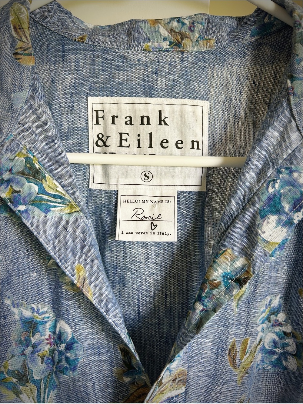 Frank & Eileen Linen Floral Boxy Button Down Blouse Top Size S - Picture 5 of 12